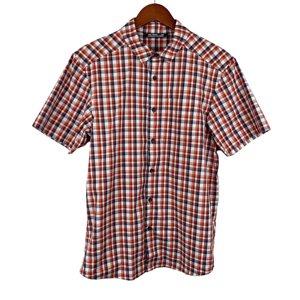 Arc’teryx Brohm Short Sleeve Button Down Shirt Red Check Men’s M